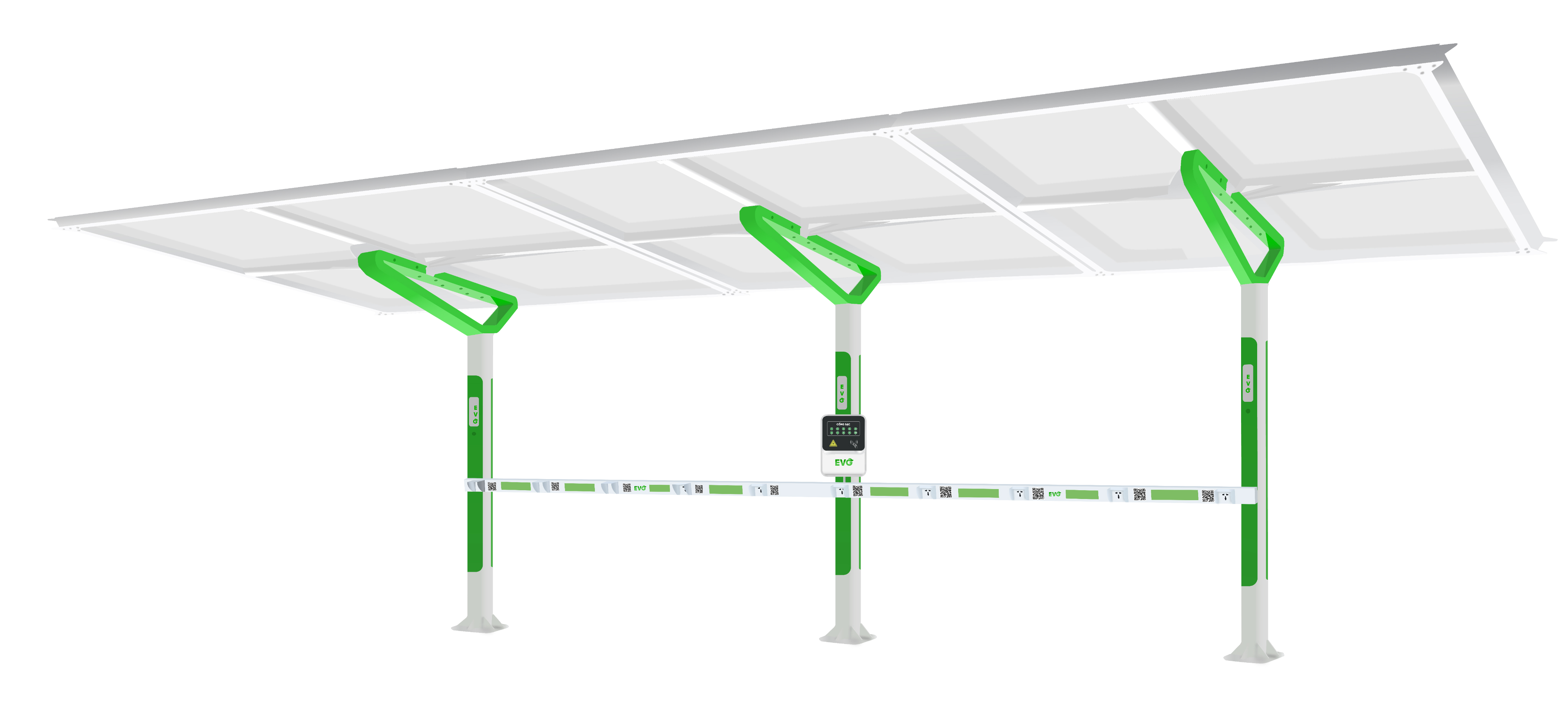 ICORP 006 02 - 10 cổng sạc kết hợp mái che